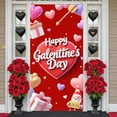 thumbnail image 3 of Red Theme Galentine's Day Banner Pink Heart Display Heart Pattern Cherry Decoration Sweet Backdrop for Galentine's Party Girls' Gathering Friendship Celebration, 3 of 6