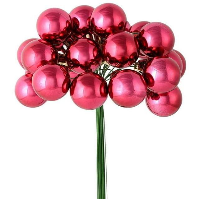 Vickerman N180121 1 in. x 24 Piece Berry Red Shiny Ball Pick 2 per Pack