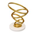 thumbnail image 1 of Abstract Swirl Sculpture Strong Metal Round Base Elegant Gold Color Geometric Sculpture for Family Office Library Cafe, 1 of 9