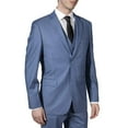 thumbnail image 3 of Caravelli Men's 60530 3-Piece Single Breasted Slim Fit Vested Suit - Powder Blue - 52 Regular, 3 of 6
