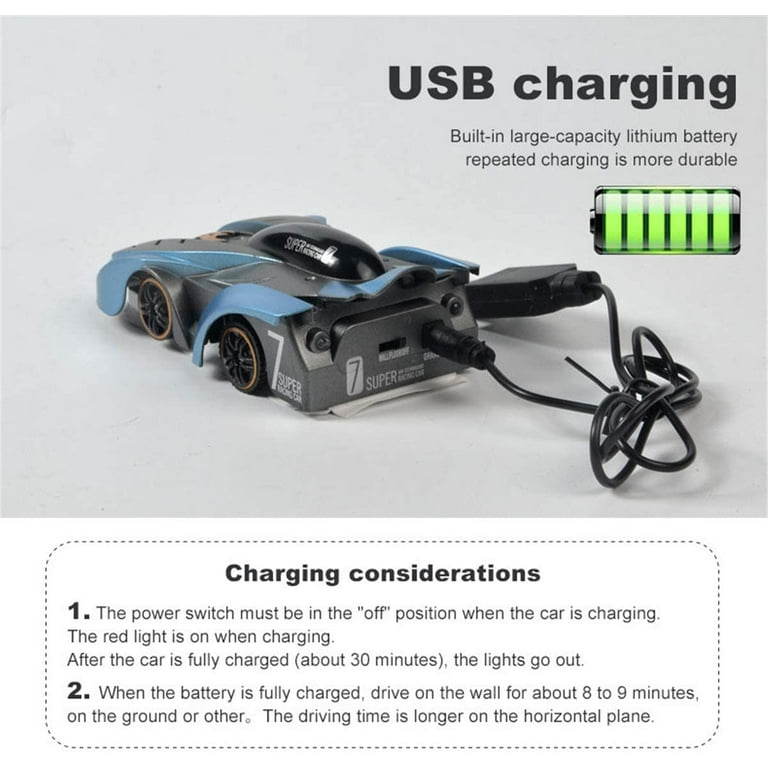 VONTER Remote Control Car Stunt Vehicle with Led Lights Kids Toys Anti Gravity Ceiling Climber Car Electric 360 Rotating Stunt RC Car Antigravity