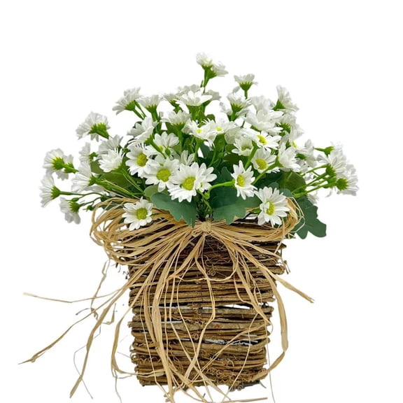 Hydrangea Door Hanger Basket Wreath,2026 Wildflowers Door Hanging Basket, Farmhouse Spring Cream Wreath with Wildflowers, Front Door Beautiful Artificial Spring Wreath Welcome Sign