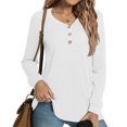 thumbnail image 2 of Youmylove Women T-Shirts Autumn Winter Casual T Shirts Long Sleeve Leisure Stylish Tunic Top Crew Neck Shirt, 2 of 4