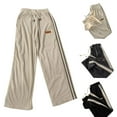 thumbnail image 1 of FRSASU Men's Spring Side Striped Loose Straight Sports Pants Elastic Waist Drawstring Baggy Pants with Pockets Gray, 1 of 5
