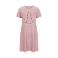 thumbnail image 5 of HomeGardon Women's Sleepwear Nightgowns for Women,Fashion Print Medium Length Dress Oversized Short Nightgown Fashion Chest Print Short Sleeve Nightdress,S-XXL, 5 of 5