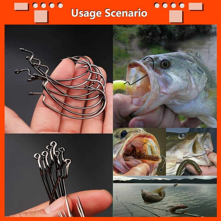 50 Pieces Fish Hooks, Fishing Hooks, High-Carbon Steel Fish Hook Circle  Hooks with Storage Box (2024 Polished Version)
