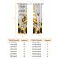 thumbnail image 6 of Fsddascl Spring Sunflowers Blackout Curtains for Bedroom/Living Room, Thermal Insulated Kitchen Curtains, Yellow Dwarf Bee Wood Vintage Grommet Darkening Window Treatment Drapes 42"x63"x2, 6 of 6