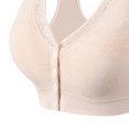 thumbnail image 5 of Byworldtasic Women Front Snap Closure Wireless Bra Floral Lace Wide Strap Comfort Bralette Everyday Ladies Plus Size Bra, 5 of 5