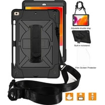 iPad 9th 8th 7th Generation Cases with Screen Protector, iPad 10.2" 2021/2020/2019 Case, Allytech Heavy Duty Shockproof Protective Covers with 360 Rotate Stand /Hand Strap/ Should Belt /Pencil Holder