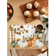 thumbnail image 2 of Placemats Set&nbsp;of 1 Thanksgiving Green Orange Pumpkin Fall Leaves Sunflower Heat Insulation Washable Place Mats, Rustic Non-Slip Table Mats for Dining Table Party Kitchen Decor,13x19 Inch, 2 of 4