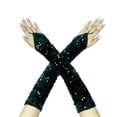 thumbnail image 4 of GPOECD Gloves for Women Carnival Glamour Fingerless Shine Stage Performance Party Evening Wear Mittens, 4 of 4