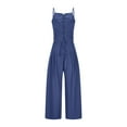 thumbnail image 4 of Xuyuer Women's Two Piece Set - Solid Color Lace-Up Sleeveless Top and Wide Leg Pants Outfit for Casual Style and Coordinated Wear, 4 of 9