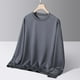 thumbnail image 1 of pstuiky hombres de manga larga, Blusas de cuello redondo, sueltas, informales, cómodas, lisas, de manga larga, para hombre Tops de hombre l, 1 of 3