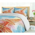 thumbnail image 5 of Ambesonne Colorful Duvet Cover Set, Watercolor Paris Landmark, 2-Calking, Yellow Blue Red, 5 of 7