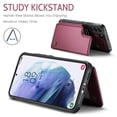 thumbnail image 6 of Mantto Case for Samsung Galaxy S21 with Card Holder, Retro PU Leather RFID Blocking Credit Card Slots Double Magnetic Clasp Flip Kickstand Shockproof Phone Cover for Samsung Galaxy S21,Winered, 6 of 8