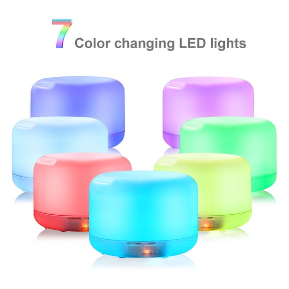 300ML Remote Control Humidifier - 7 Color LED Essential Oil Diffuser for Aromatherapy in Office & Home