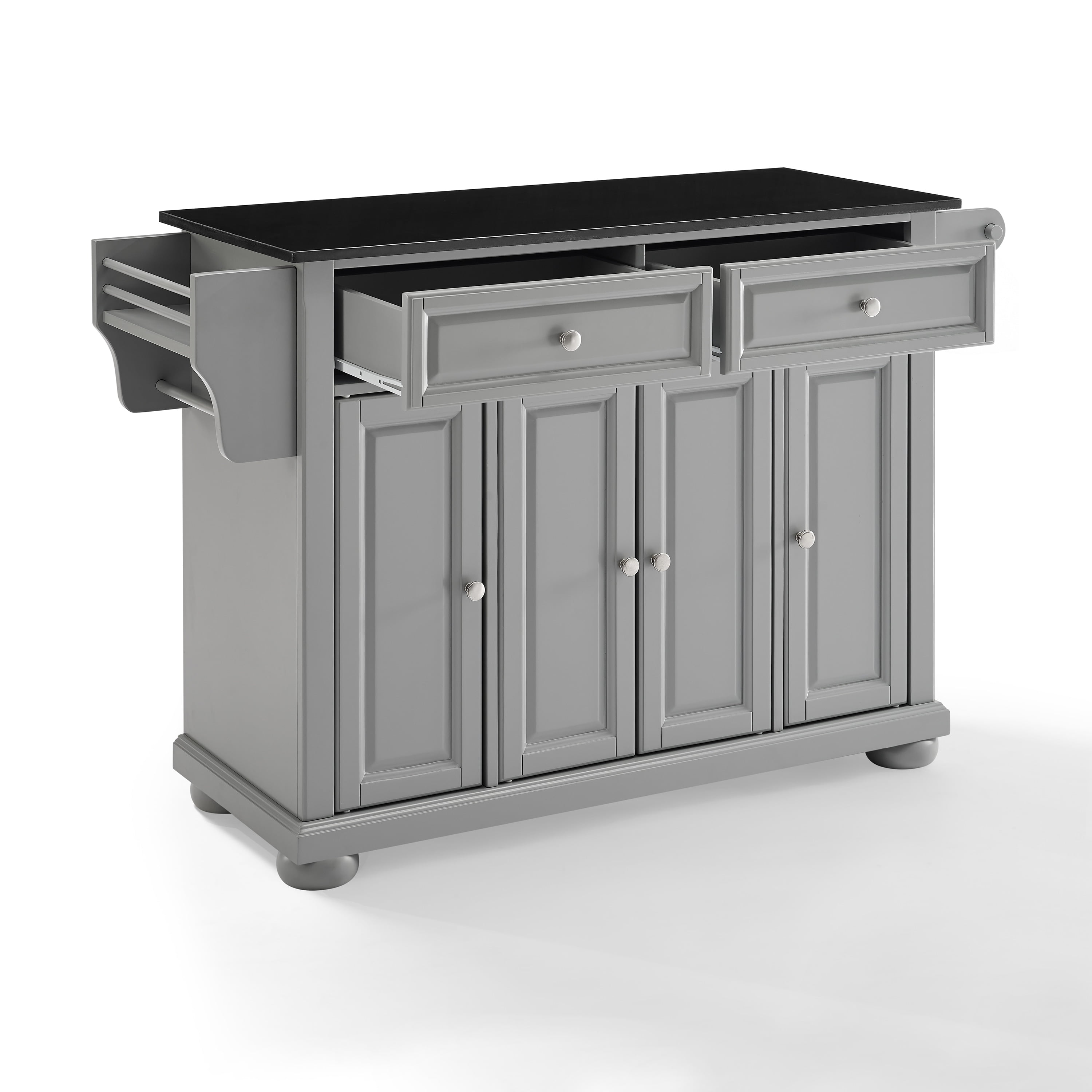 Crosley Furniture Alexandria Wood Granite Top Kitchen Island in Gray