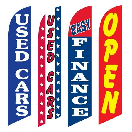 4 Advertising Swooper Flags Used Cars Easy Finance Open