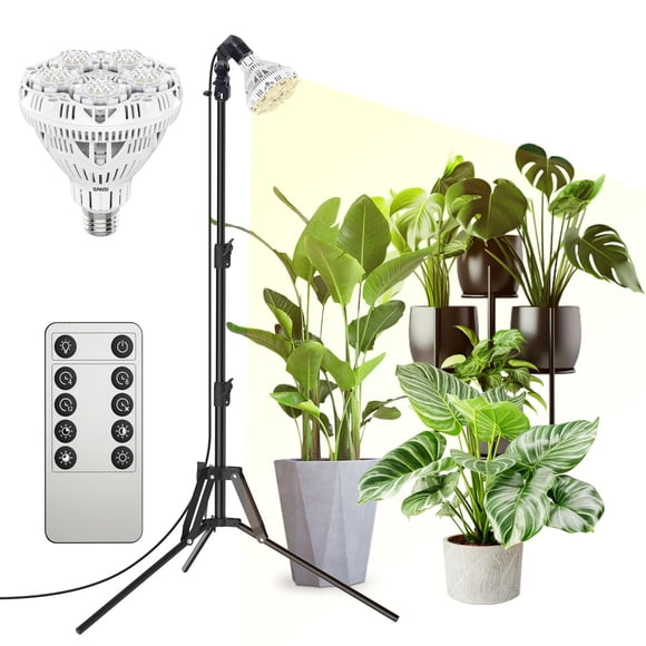 Luz de Crecimiento para Plantas SANSI 30W Espectro Completo Trípode 76-140cm