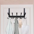 thumbnail image 6 of Over The Door Hook Hanger - 5 Tri Hooks, Heavy Duty Over The Door Towel Rack Coat Rack for Clothes Hat Towel, Black, 6 of 7