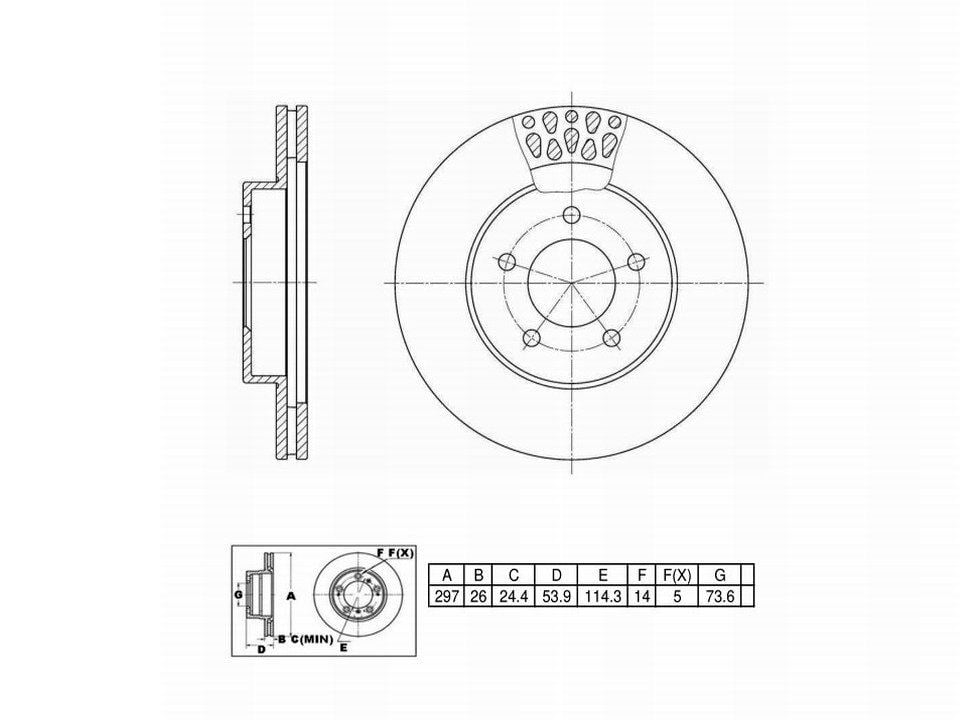 Winstop Brake Rotor, Front WS232865, Chrysler Concorde 2004-1998