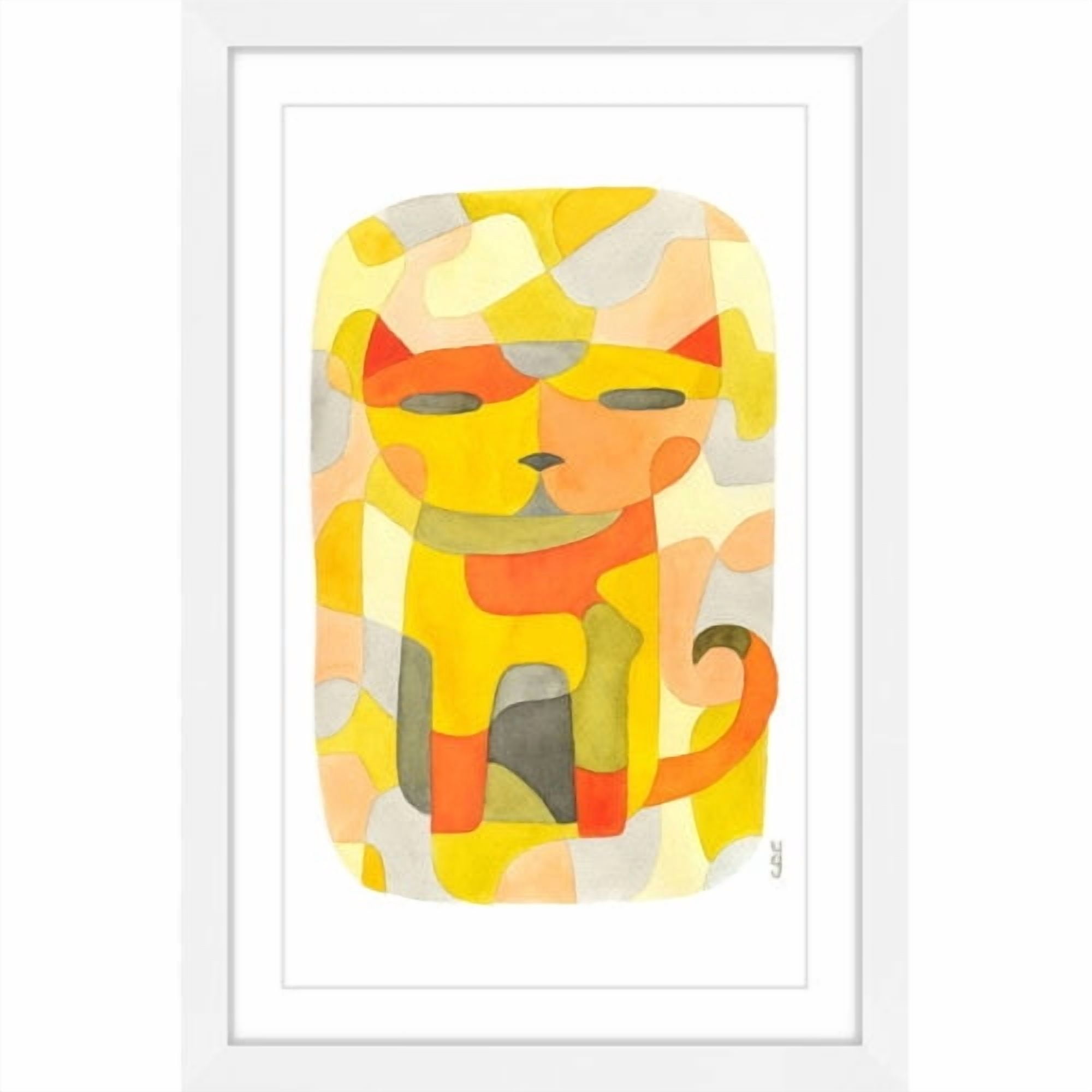 Marmont Hill "Cat 1" by Yolanta Gawlik Painting Print on White Wood