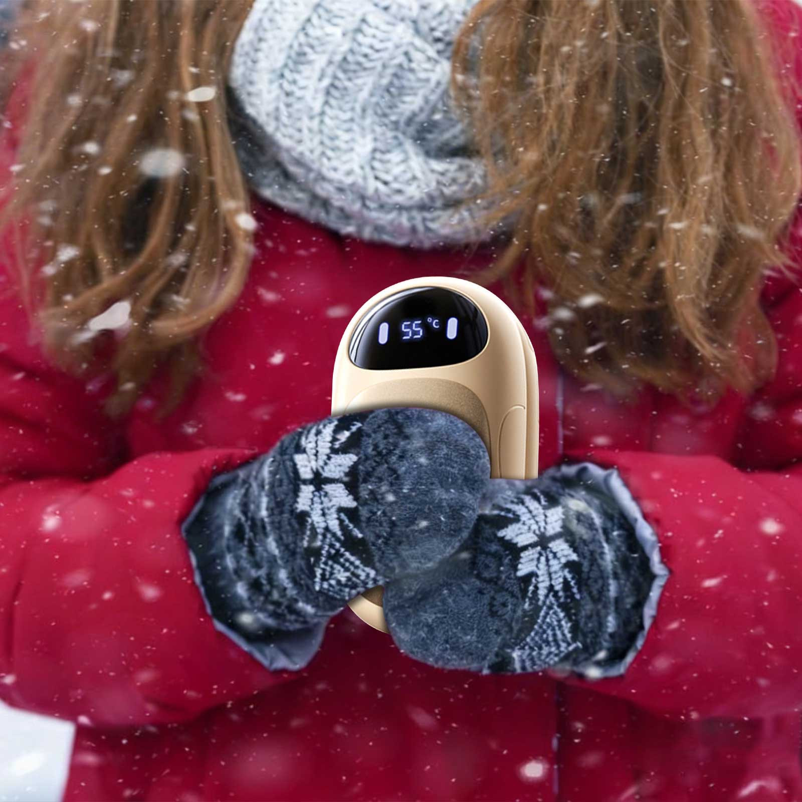 Magnetic Hand Warmer Portable USB Rechargeable Mini Heating Device 2-in-1 Pocket Hand Heat 3 Adjustable Settings for Outdoor Travel Winter Use