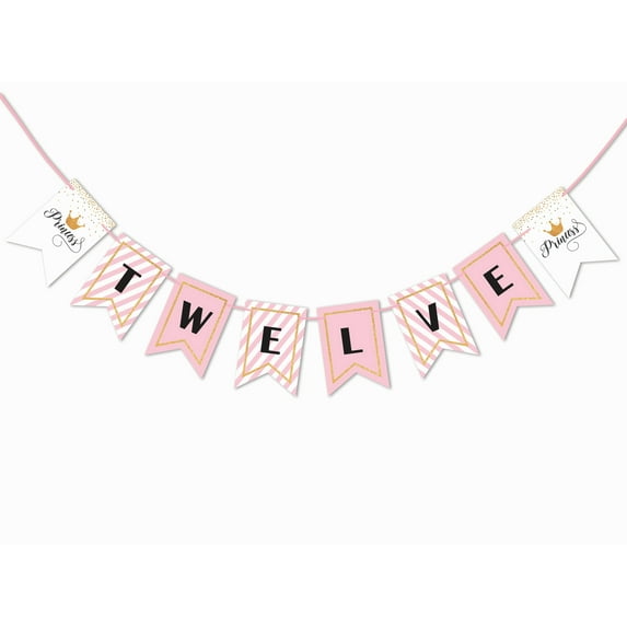 Inkdotpot I Am TwelvePre StrungParty Supplies For BoyPaper Banner PrincessBirthday Confetti Birthday Streamers