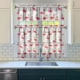 thumbnail image 3 of Kitchen Curtains 36 Inch Short - 3 Panel Set, Flamingo Tropical Bird Print, Rod Pocket Window Curtain, 100% Polyester for Hawaiian Summer Beach Decor, Easy Wash, 3 of 6