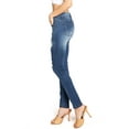thumbnail image 4 of Machine Jeans Women's Juniors Mid Waist Distressed Skinny Jeans (Denim, 1), 4 of 5