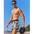 thumbnail image 6 of COOFANDY Men's Bathing Suit Color Block Swimming Trunks Athletic Swim Short Swimsuit Swimwear Beach Shorts, 6 of 7