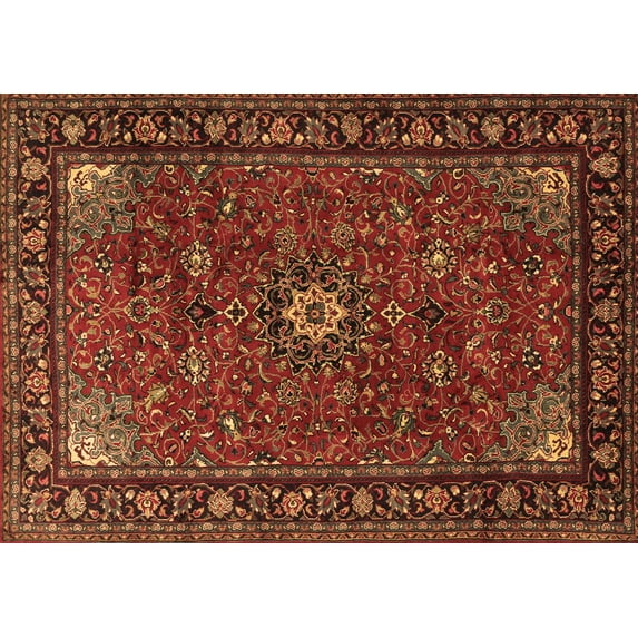 Ahgly Company Indoor Rectangle Medallion Brown Traditional Area Rugs, 7' x 9'