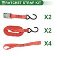 thumbnail image 7 of Unique Bargains Ratchet Tie Down Straps 1 Set 1 Inch x 20 Feet 1 100lb Ratchet Strap Lashing Straps for Roof Rack Motorcycle Trucks Trailer Red, 7 of 7