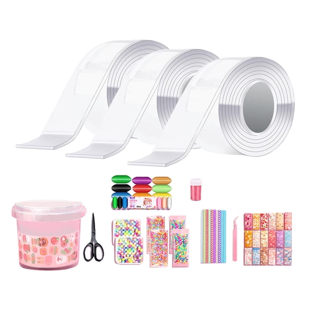 Cinta adhesiva de doble cara para manualidades infantiles, pack de 3 unidades Cubo de almacenamiento de 5 cm