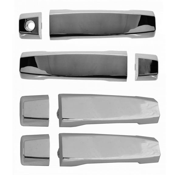 TRQ 4pc Exterior Outside Chrome Door Handle Set for Nissan Titan Crew Cab DHA65787