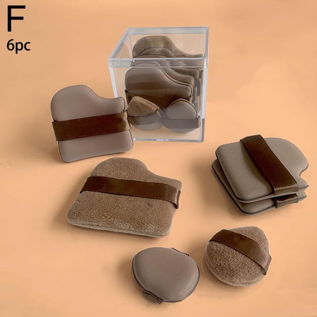 Chocolate Powder Puff Double-Sided Leather Air Cushion Flocking Loose Powder Puff Mini Thumb Makeup Powder Puff