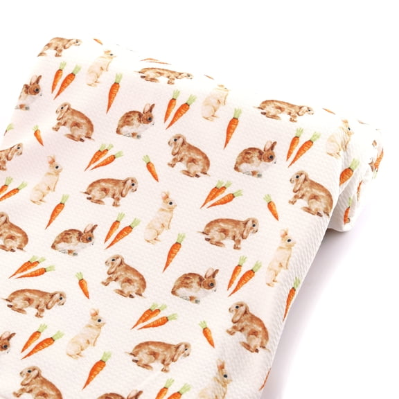Easter Bunny and Carrots Bullet Fabric 1 yard