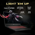 thumbnail image 3 of MSI Pulse GL66 15.6 Pouces FHD 144Hz Ordinateur Portable de Jeu, Intel i7-12700H, NVIDIA GeForce RTX 3070 8G, 32 Go RAM, 2 To PCIe SSD, Clavier Rétroéclairé RGB, Win 11 Pro, Noir, Station d'Accueil 128 Go, 3 of 9
