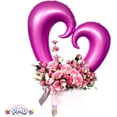 thumbnail image 2 of PMU Heart Shaped 24 Inch Open Center Mylar Balloon, Hot Pink Pkg/1, 2 of 7