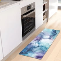 Blue and Purple Marble Luxury Kitchen Rug Non Slip Bathroom Plush Mat Shaggy Bedroom Carpet 39"x20"