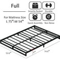 thumbnail image 2 of Lutown-Teen 6 inch Full Size Bed Frame No Box Spring Needed, Heavy Duty Metal Platform Beds with Sturdy Steal Slats for Mattress Foundation, Easy Assembly, Noise Free, Black, 2 of 5