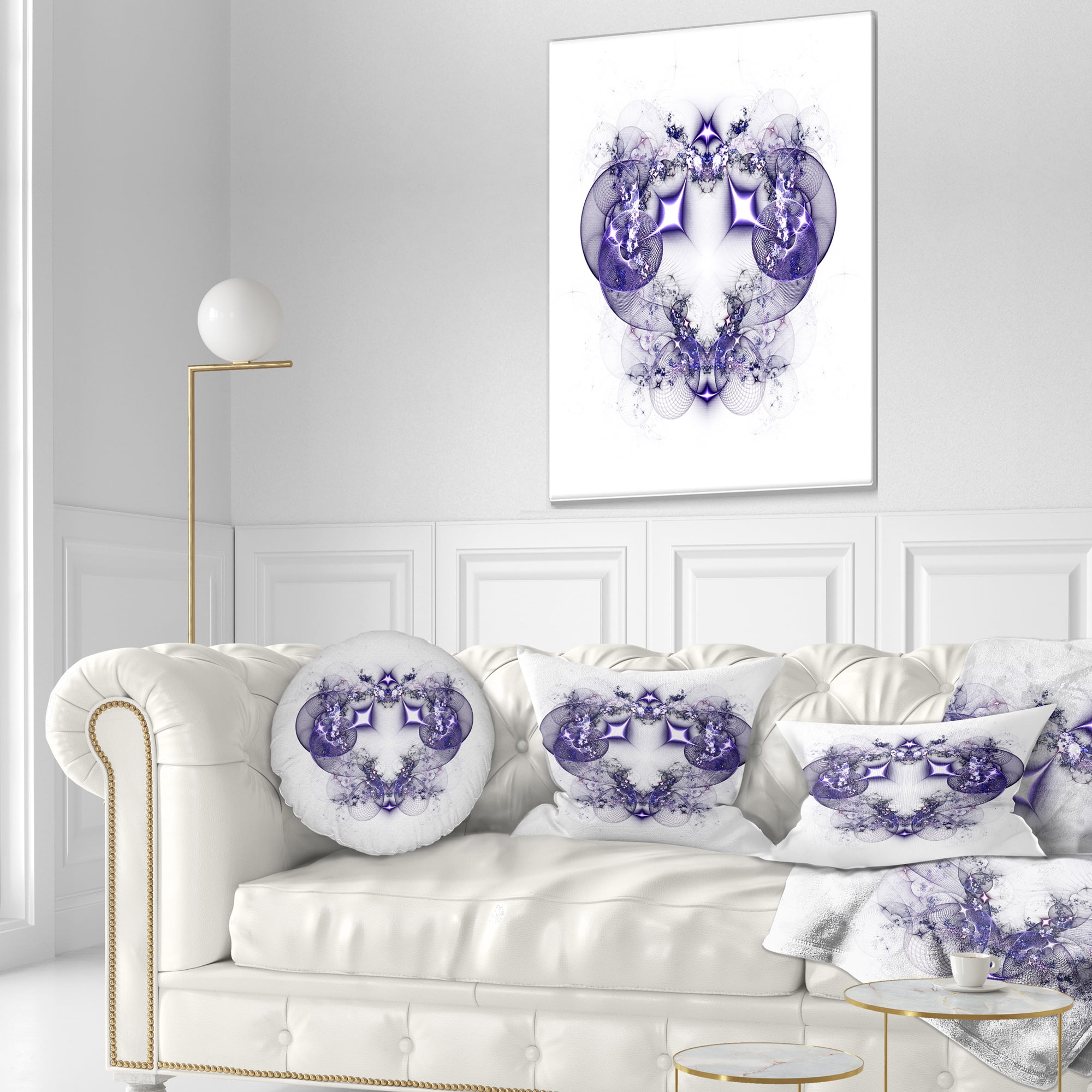 Designart 12" x 20" Purple Polyester Throw Pillow