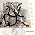 thumbnail image 5 of Brown Geometric Blanket Soft Cozy Warm Twin Blanket for Bed, Plush Fuzzy Flannel Fleece Blankets for Sofa, Vintage Black White Striped Abstract Art Throw Blankets for Couch, Gifts for Men, 60"x80", 5 of 9