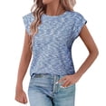 thumbnail image 2 of Tittly T Shirts for Women Spring Tops for Women Women's 2025 Spring And Summer Round Neck Solid Color Loose Short Sleeve Women's Tops Tshirts Shirts Basic Tees Blue L, 2 of 6