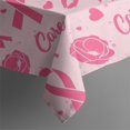 thumbnail image 4 of Pink Breast Cancer and Pioneer Flower Love Rectangle Tablecloth 60"x120",Waterproof Polyester Rectangle Table Cloth, Wipeable Spillproof Polyester Tablecloth for Dining, Camping, Indoor and Outdoor, 4 of 6