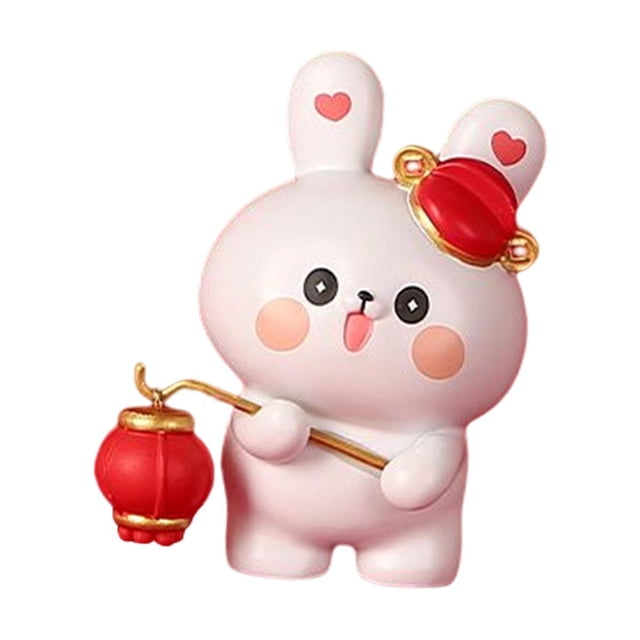 Figura de conejito para pastel del Año Nuevo Chino, linda estatua de conejo, escultura de animal EstiloG