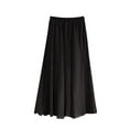 thumbnail image 2 of on Clearance Womens Skirt Elastic High Waist Long Maxi Skirt Women's Summer New High Waist Cool And Comfortable A-line Skirt Large Size Temperament Elastic Waist Mid Length Skirt Ndbuld,Black, 2 of 5