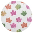 thumbnail image 2 of 15 Inch Round Grid Plate Mats Heat Non-Slip Resistant PVC Placemats for Kitchen Dining Table Decor Pink Maple Leaf 1PCS, 2 of 5