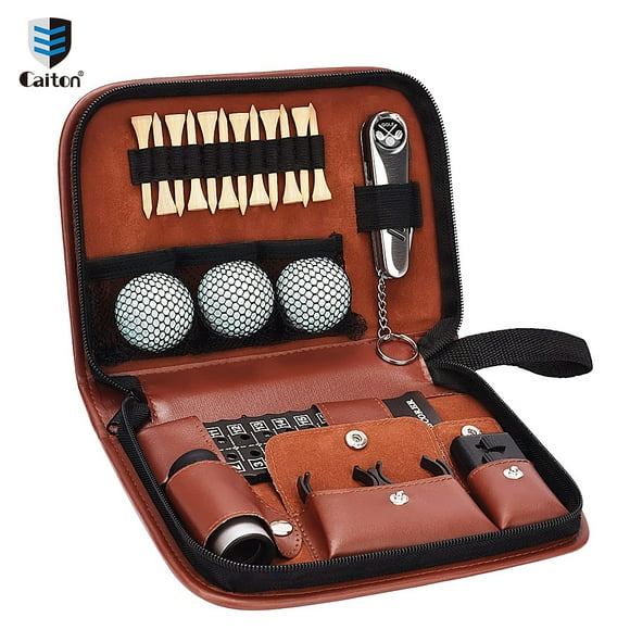 Golf Accessories Set with Hi-End Case, Golf Balls, Rangefinder, Golf Tees, Brush, Scorer,Golf Gifts for Men and Women package (With tools)