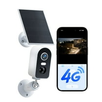 Runofast No WiFi Security Camera Built-in Virtual SIM Card, 4G LTE Cellular Solar Security Cameras with 5200mAh Battery, Solar Powered